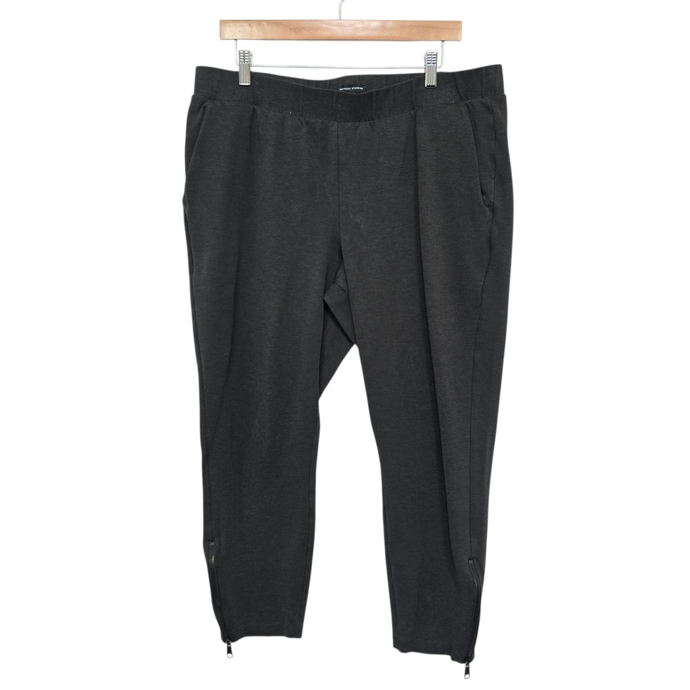 UNIVERSAL STANDARD Charcoal Grey Knit Zipper Ankle Jogger Pants Womens Medium 2X